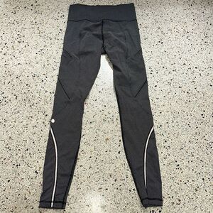 Lululemon black white dot leggings tights reflective 6